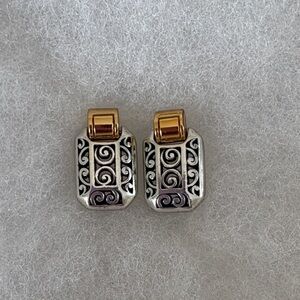 Brighton Two-Tone Scroll post Earrings in Silver and Gold